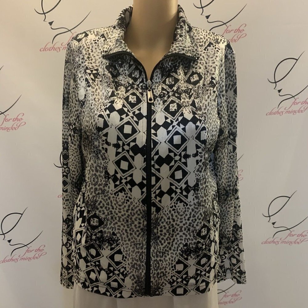 Mirror Image. Sz PM. New w Tags. Metallic Zip Up?? Unlined Stretch Jacket. B72.